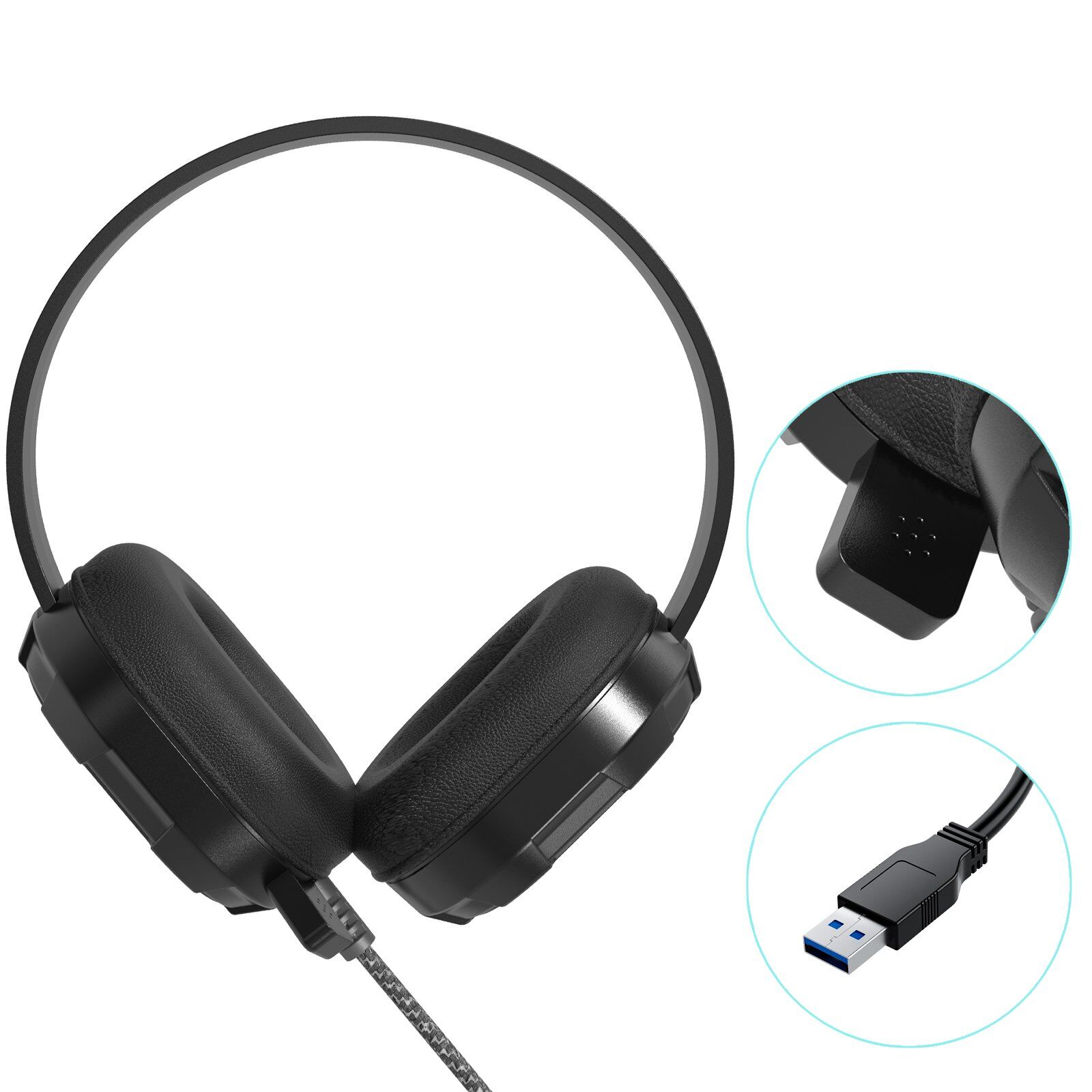 HS01A+A Noise Cancelling Rugged Headset with Integrated Mic and 3.5mm Jack + USB-A Adatper
