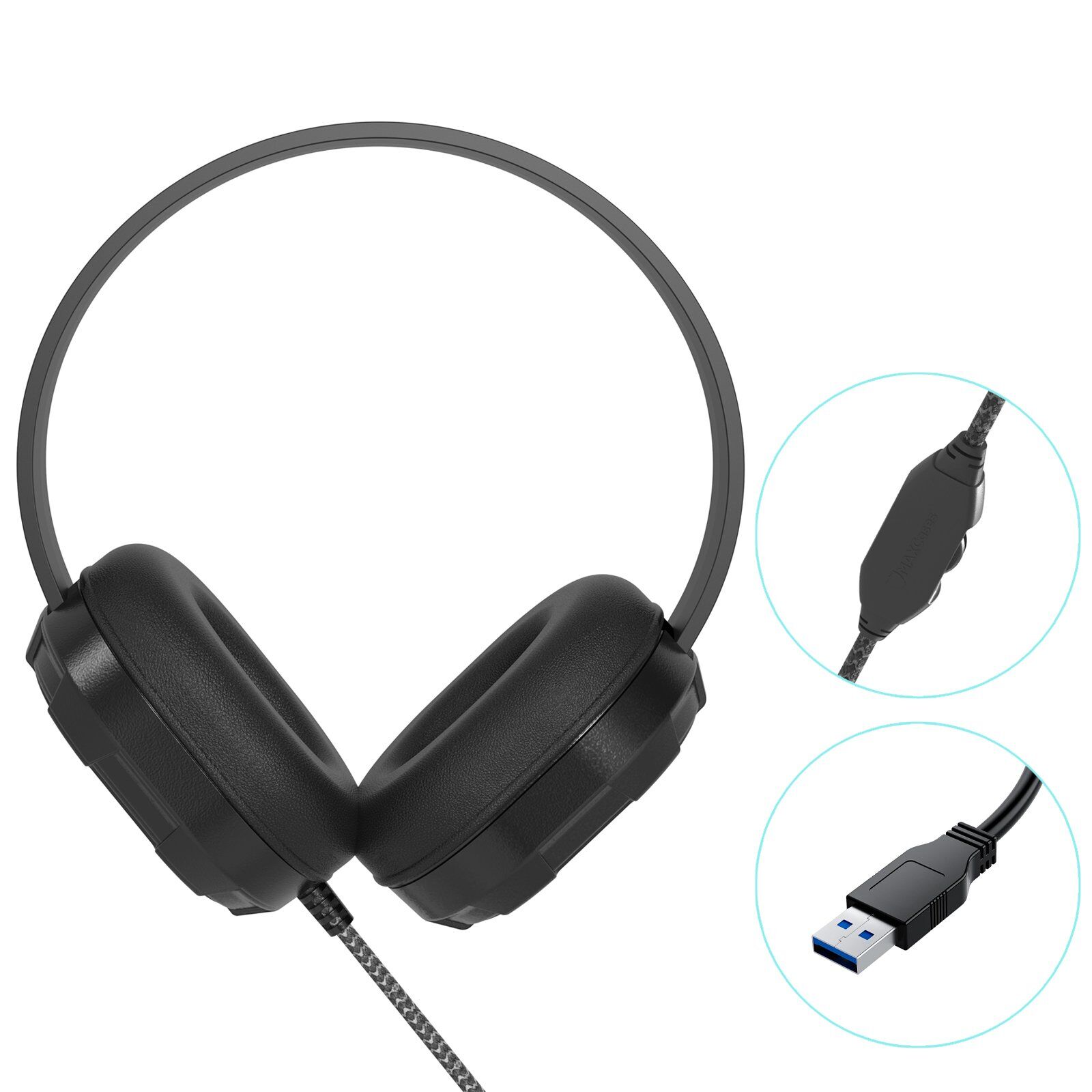 HS01C-A Noise Cancelling Rugged Headphone with Volume Control + USB-A Adatper