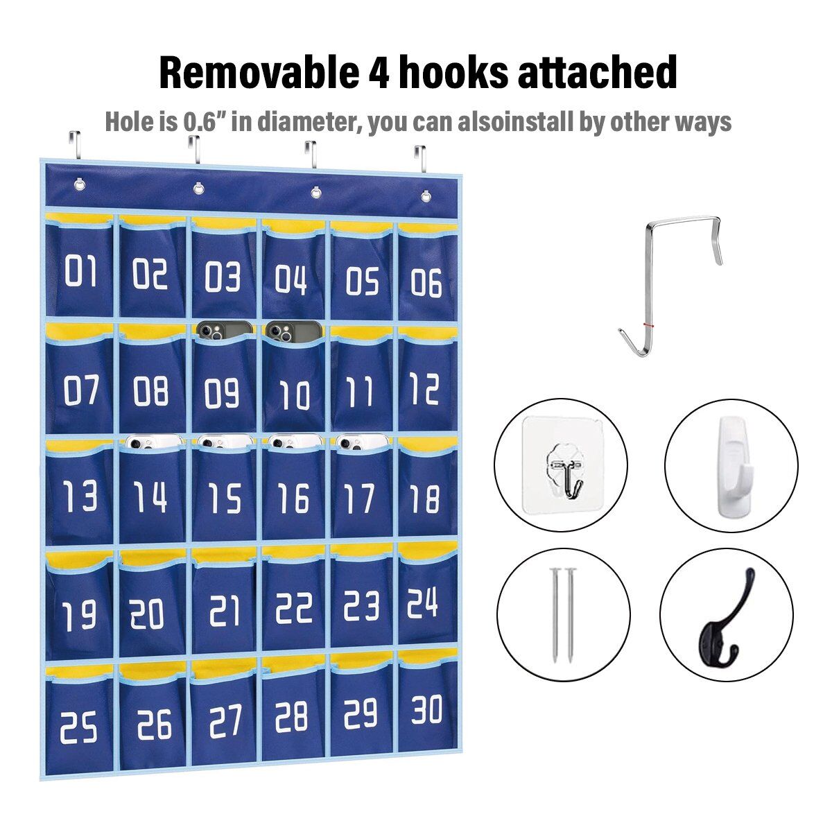 IBenzer Class Pocket Chart - 36 Pockets Blue - Image 6